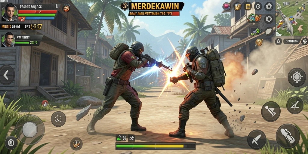 Tampilan gameplay seru dari MERDEKAWIN dengan aksi mengesankan.