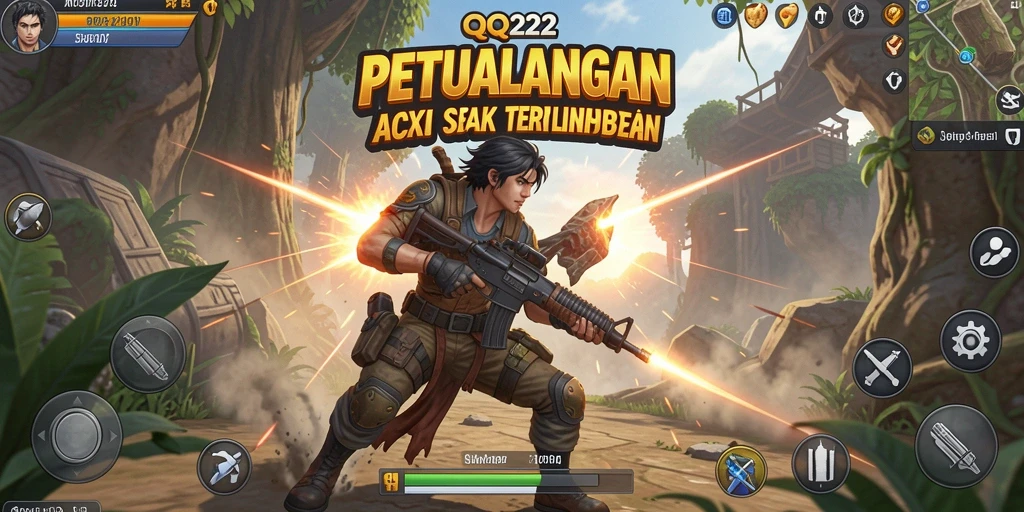 Tampilan gameplay QQ222 yang penuh aksi dan tantangan mendebarkan.