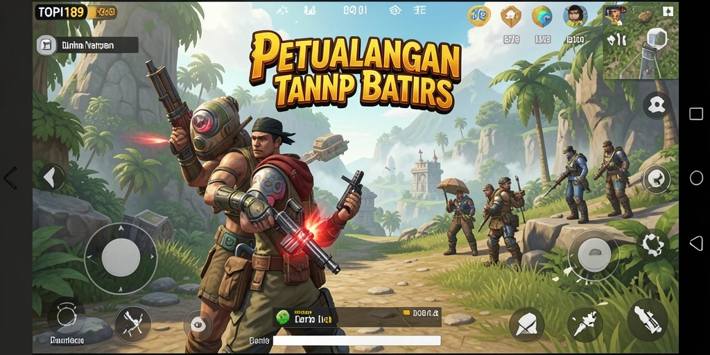 Tangkapan layar gameplay menarik dari TOPI189 dalam dunia terbuka.